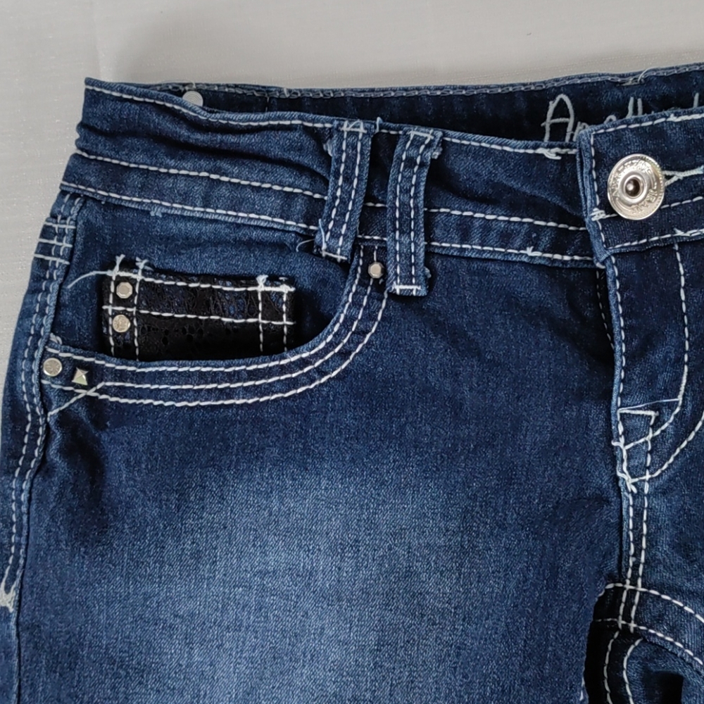 Amethyst Jeans Dark Blue Denim Jean Shorts - Picture 2 of 11